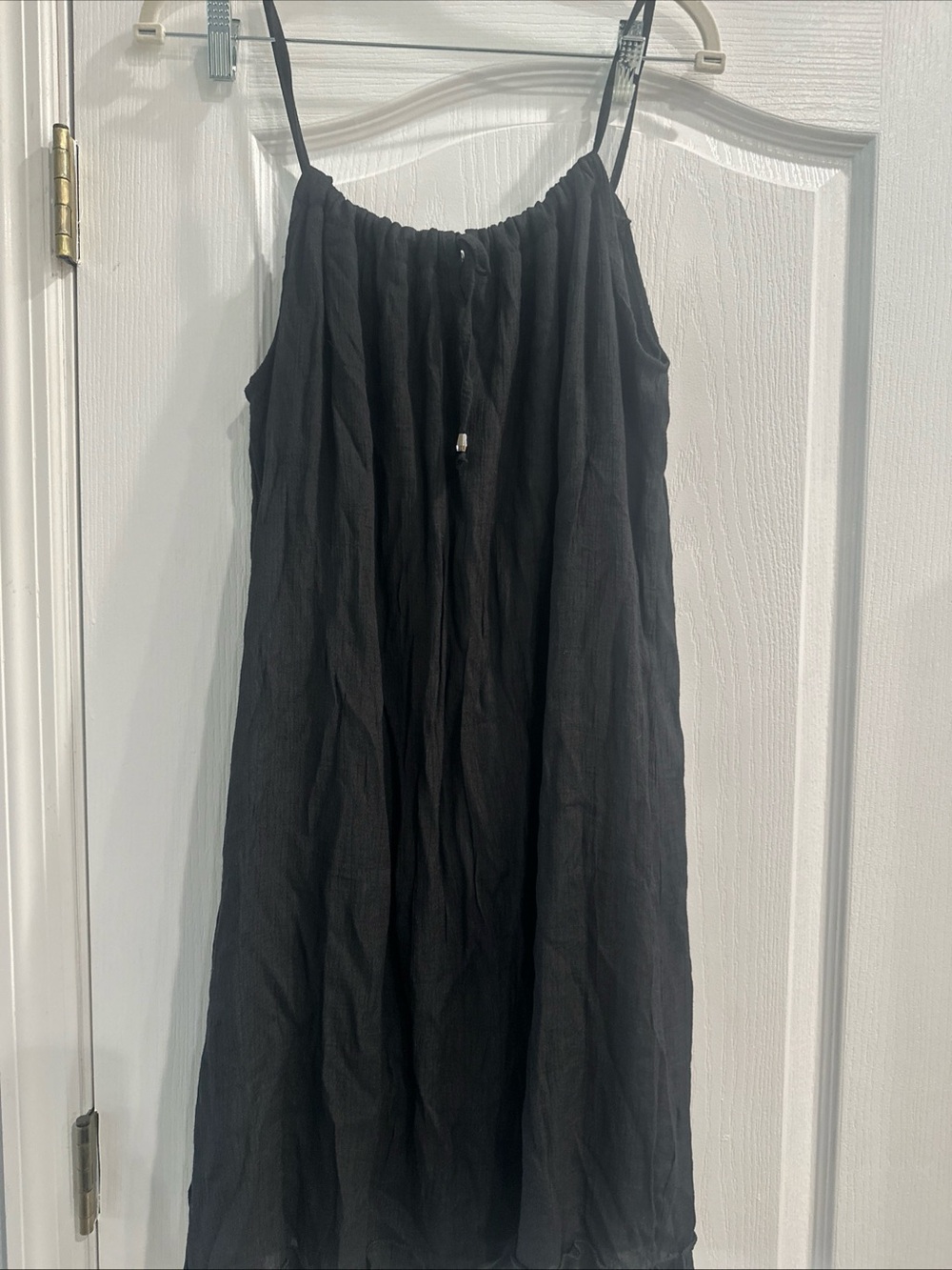 India Boutique Black Spaghetti-Strap Swim Coverup Dress
